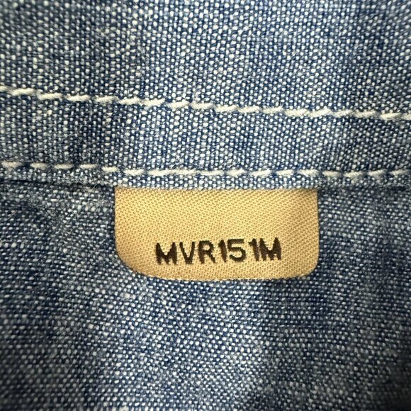 Wrangler Retro Pearl Snap Shirt Mens 2XL Blue Long Sleeve Denim Western Button - Picture 3 of 6